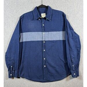 American Eagle Outfitters Premium Indigo Classic Fit Denim Shirt Men's L Blue